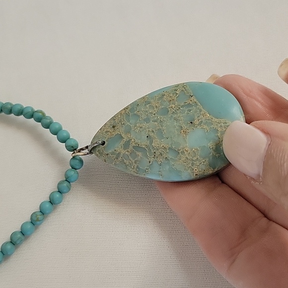 AMAZONITE STONE PENDANT CHOKER - Picture 4 of 9